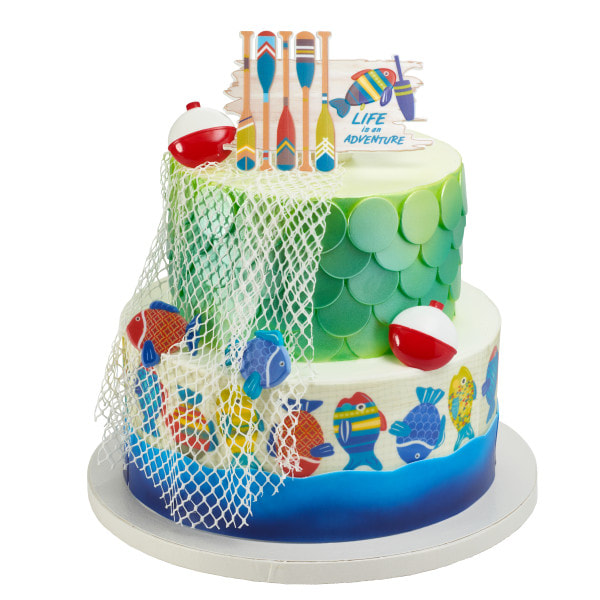 Fishing Lures & Bobbers Cupcake Toppers ~ Mans Fishing Cake
