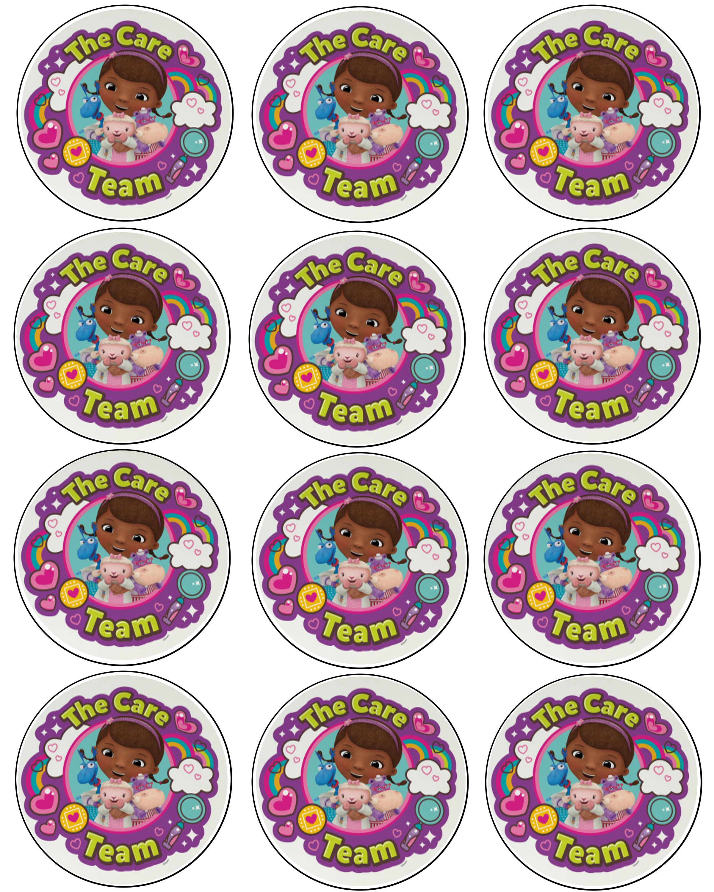 Doc McStuffins Edible Wafer Cup Cake Toppers Standing or Disc