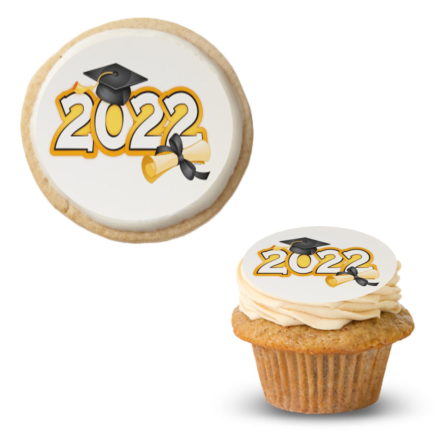 30 x Cup Cake Edible Cake Topper Edible Rice Paper Graduation Party