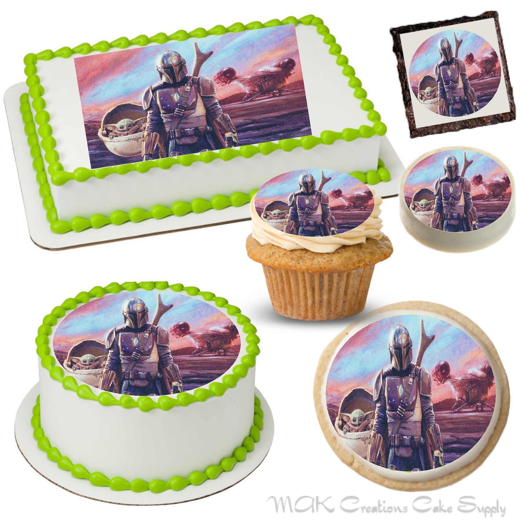 Cake Topper, Cupcake Square Card, Birthday Party Dessert