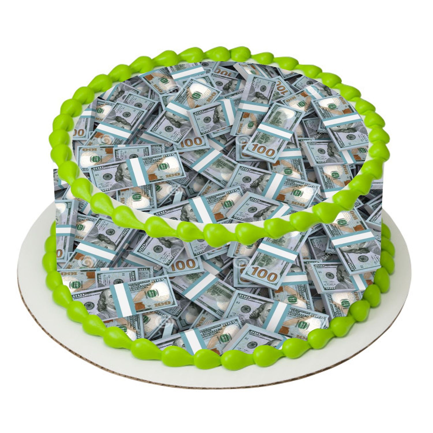 New $100 Edible bills Money Birthday cake topper picture sugar paper DOLLARS