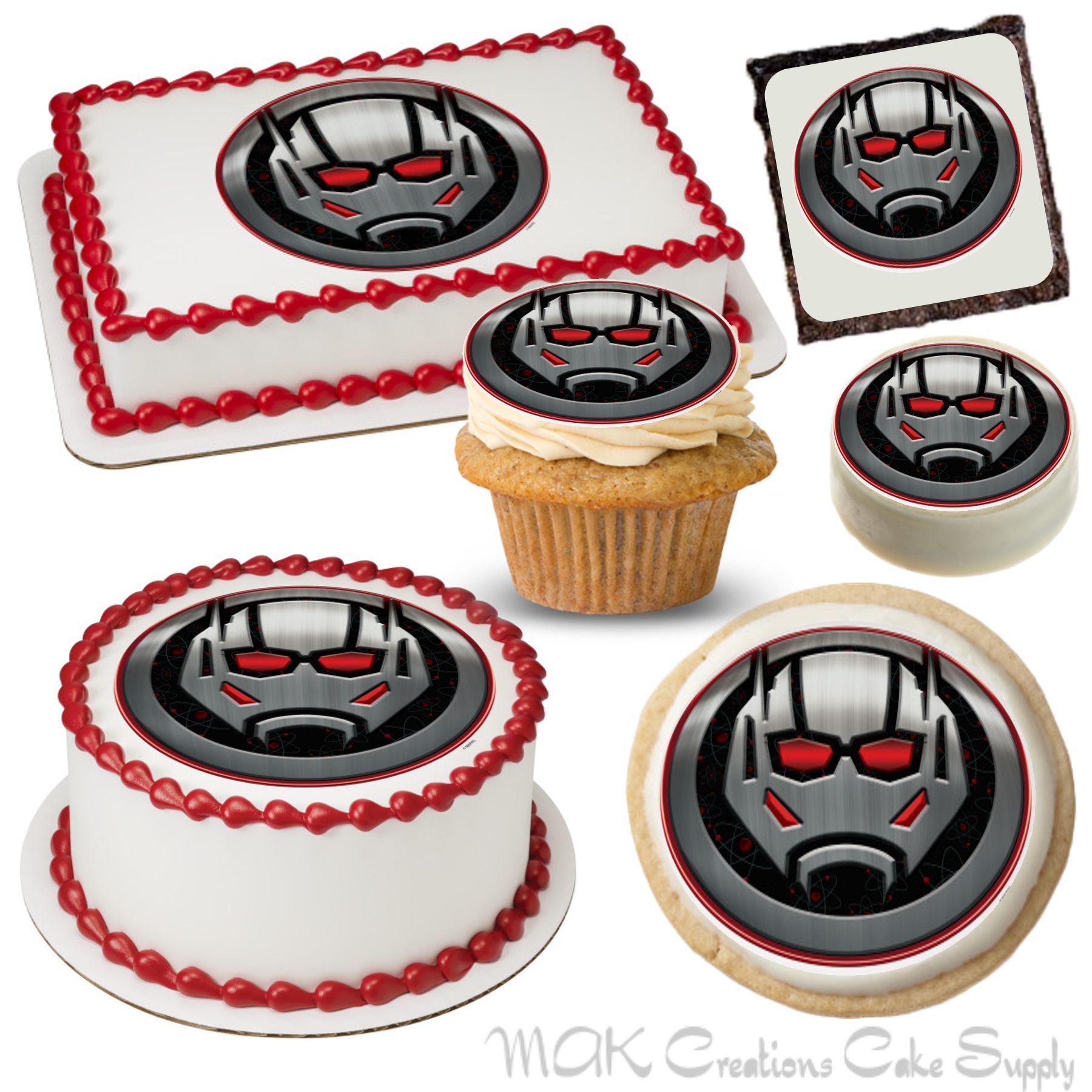 30x Ant Man Marvel Avengers Edible Icing Cake Toppers 35mm Cupcake Decorating