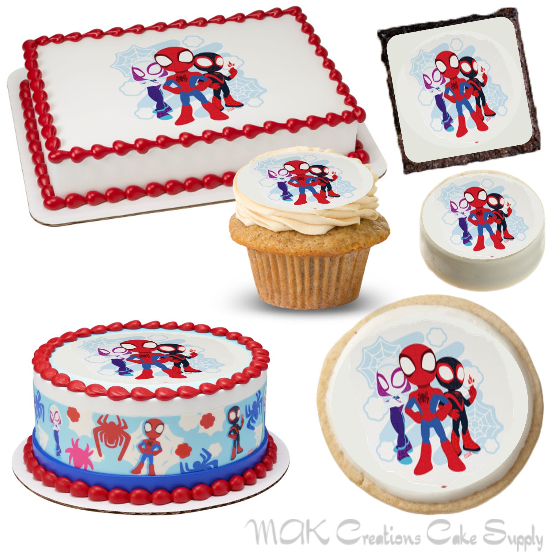 Pre Cut Spiderman Cupcake Topper Edible Image