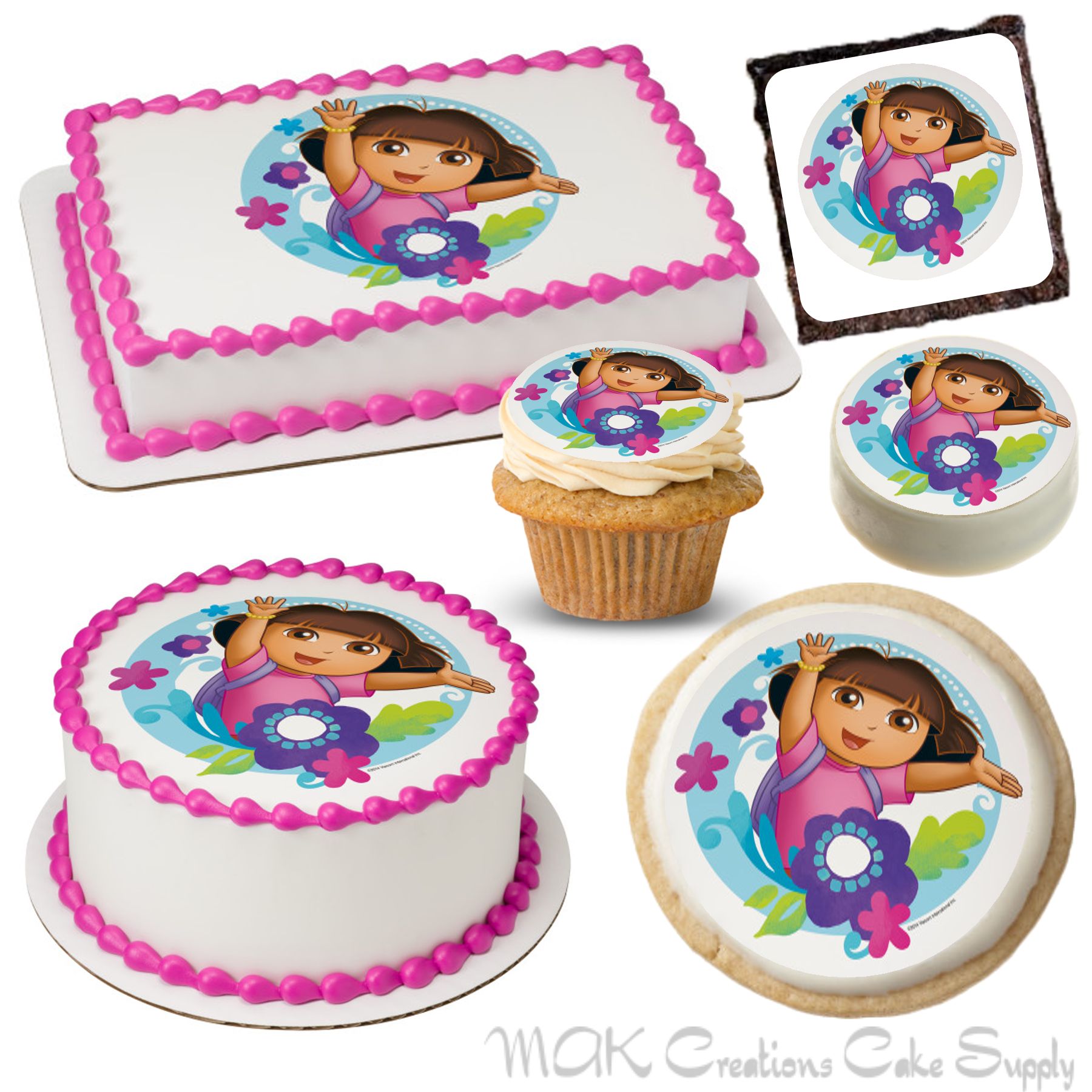 The Blu Party Dora Theme Birthday Cupcake Toppers for Dora Birthday  Decorations