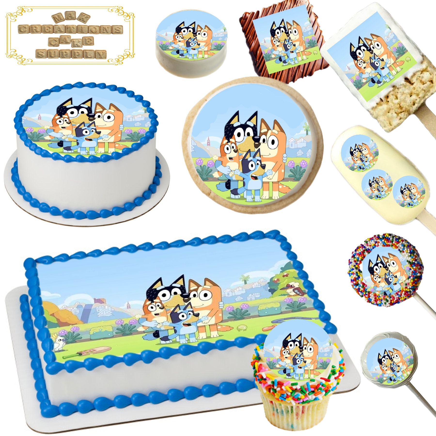 Cake Topper Bluey Birthday Cake Decoration Birthday Party Supplies