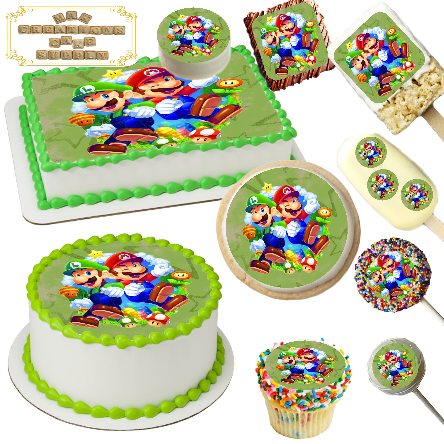 Super Mario Bros Mario Kart Edible Cake Topper